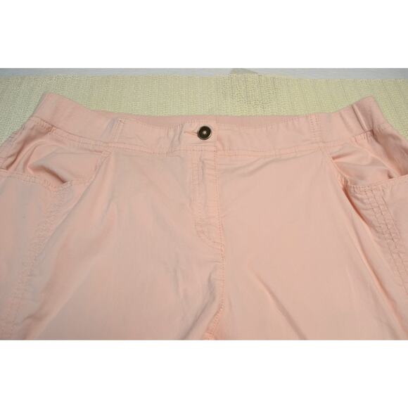 Chico's Women's Pale Pink Ankle Pants Button Roll Tab Hem Stretch Casual 2 XL - Picture 7 of 11